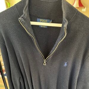 Polo by Ralph Lauren Black Zip Up Sweater with Mock Neck